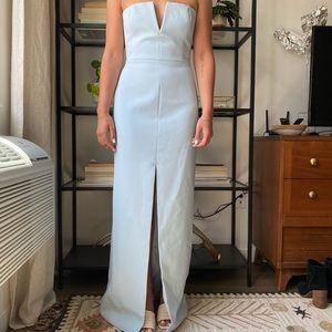 BCBG strapless crepe gown